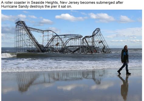 A Roller Coaster In Seaside Heights New Jersey Becomes Submerged After