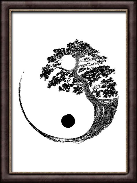 Yin Yang Bonsai Tree Instant Download Japanese Buddhist Zen Etsy In