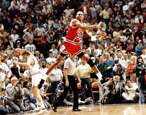 Michael Jordan Celebrates After Game Winning Shots Against