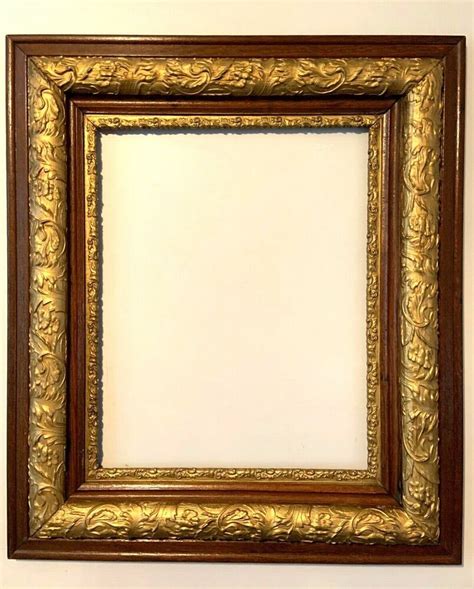Antique Victorian Gesso Gold Gilt 4 Part Wood Picture Frame Large