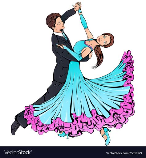 Young Couple Dancing Classical Ballroom Dance Vector Image