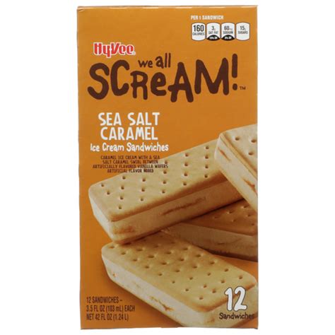 Hy Vee Sea Salt Caramel Ice Cream With A Sea Salt Caramel Swirl Between