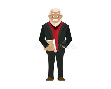 Senior Man Professor Cartoon Illustration Stock Vector Illustration