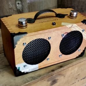 Cigar Box Guitar Amplifier Dual Speaker All Wood Model 2 Reverb