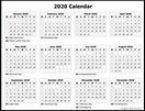 Printable Blank Yearly 2020 Calendar Template [PDF] | Calendar Dream