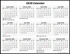 2020 Free Printable Usa Calendar Templates Pdf Calendar Dream | Images ...