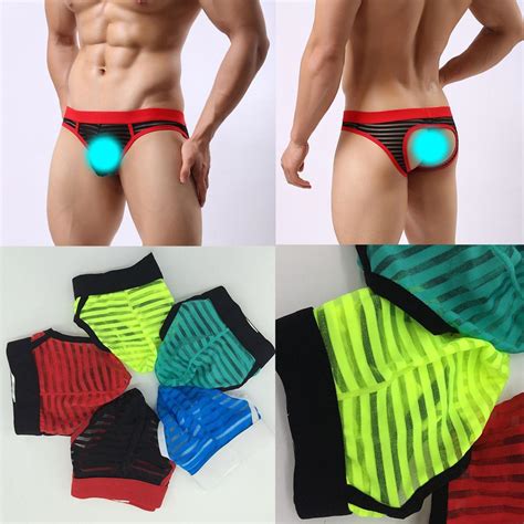 Sexy Mens Low Rise Pouch Briefs Hips Hollow Out Mini Jockstraps Comfy