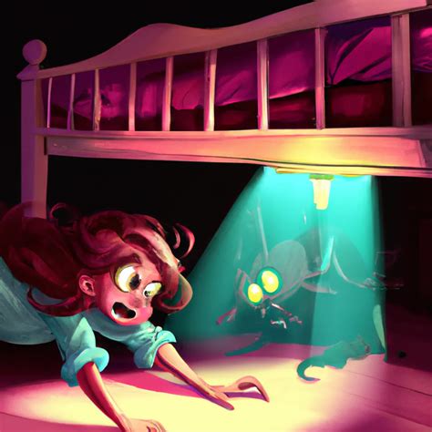Creepy Girl Crawling Out From Under A Bed With A Sle