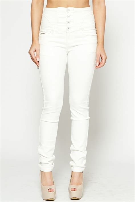 White High Waisted Jeans Jeans Am
