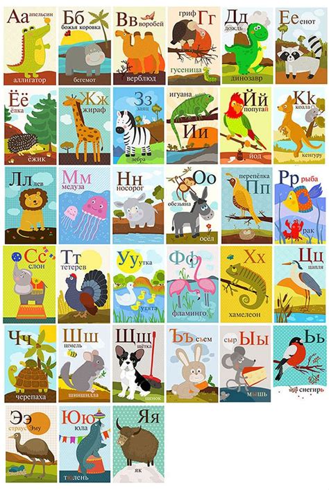 Russian Alphabet Letter Cards Education For Kids Cyrillic Etsy