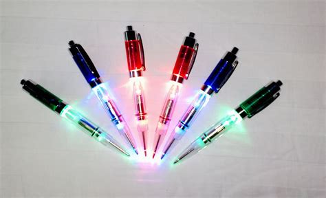 Led Light Ballpoint Pen Cheap Led Glow Light Up Pens Plastic Material