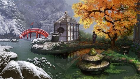 Japanese Water Garden Wallpapers Wallpaper Cave