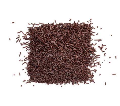 Chocolate Sprinkles Isolated On White Background Top View Stock Image