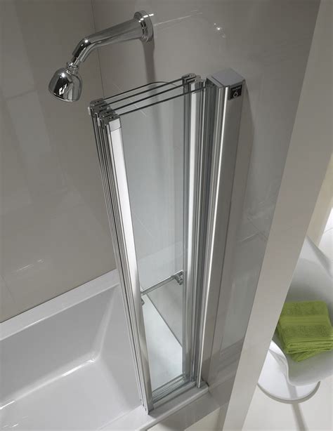 Curved bathtub doors that look good in modern bathrooms; Twyford Geo6 4 Fold Bath Screen 1500 x 1000mm | G61979CP ...