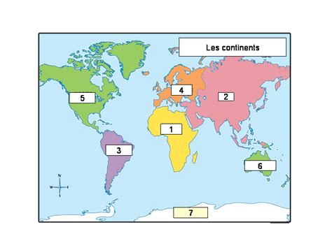 Repères géographiques océans continents Quiz Carte des continents Continents et océans