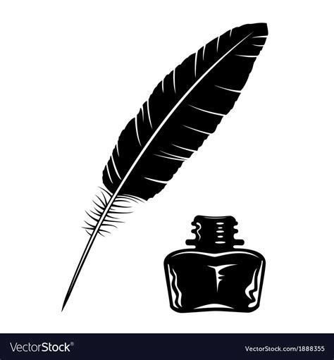 Feather And Ink Bottle Royalty Free Vector Image