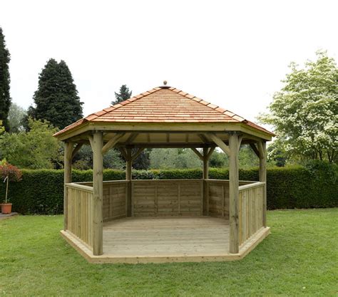 47m Premium Hexagonal Wooden Garden Gazebo With Cedar