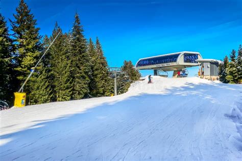Ski Resort Bansko Bulgaria And Skiers Editorial Photo Image Of Life Bright