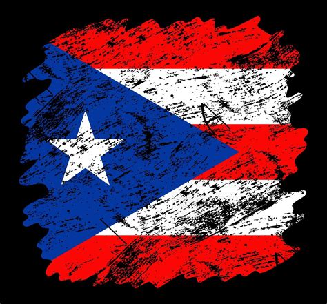 Puerto Rico Flag Grunge Brush Background Old Brush Flag Vector