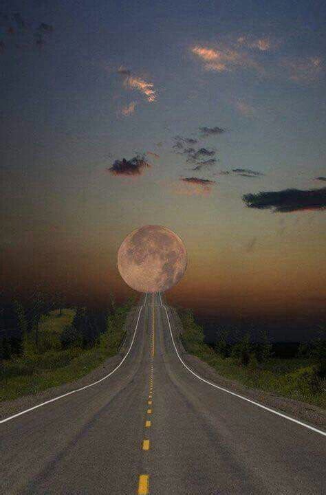 1336x768 Empty Road Moon Light And Sunset Hd Laptop