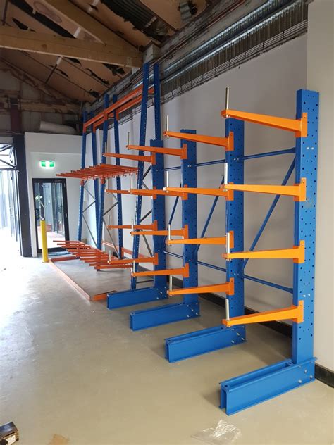7 Feet Blueorange Iron Cantilever Racking System For Warehouse 1500