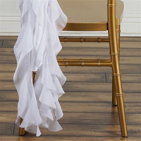 See more ideas about wedding chairs, wedding chair sashes, wedding. Chiffon WHITE Curly Chair Sashes For Catering Wedding ...