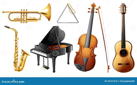 Set Of Musical Instruments Stock Vector Illustration Of Plucking