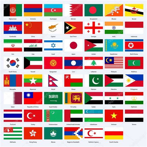 All Flags Countries Asia — Stock Vector © Panya 196960282