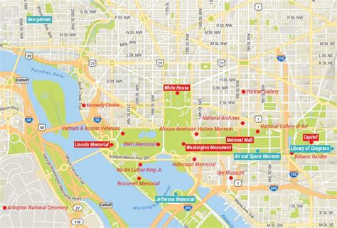 25 Top Tourist Attractions In Washington Dc Map Touropia