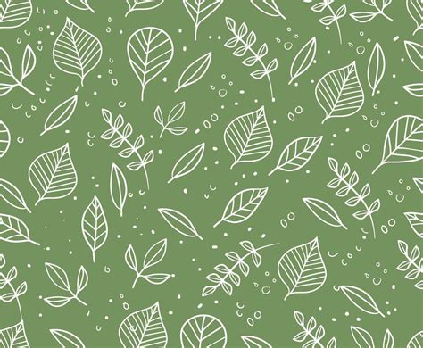 Hand Drawn Leaf Pattern Seamless Vector Art And Graphics