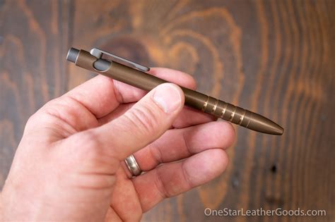 Pen Add On Tiscribe Go Full Size Bronzetitanium Edc Pen Bolt Action