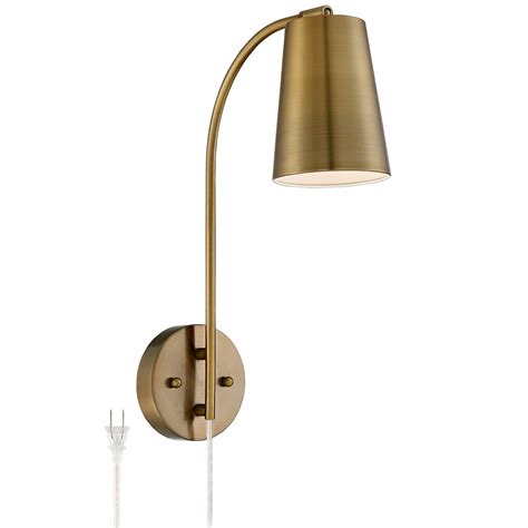 Sully Warm Brass Plug In Wall Lamp 9p579 Lamps Plus