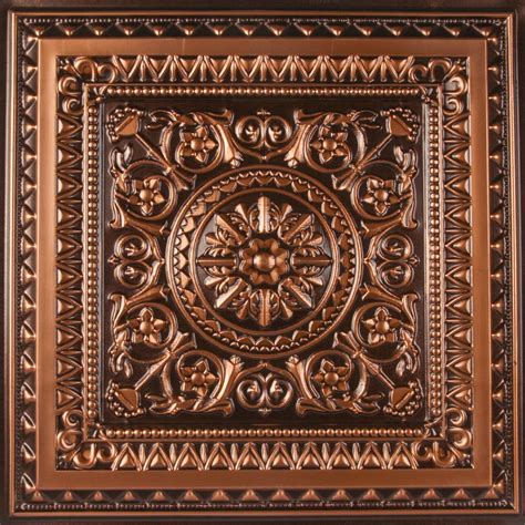 Explore more searches like old tin ceiling tiles. Milan Ceiling Tile - Antique Copper | Faux tin ceiling ...