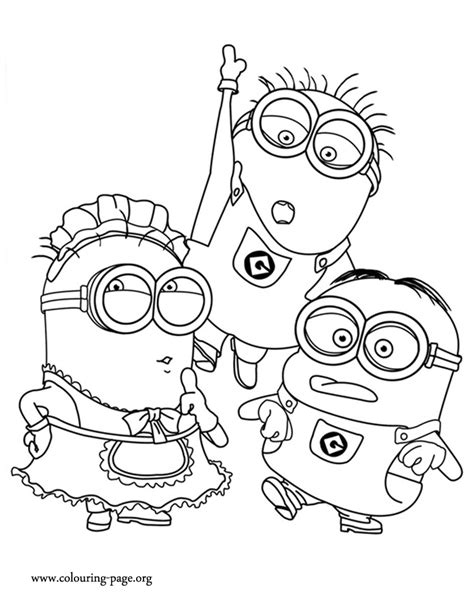 Minions Tom Mark And Phil Coloring Page