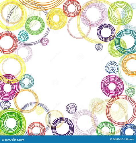 Abstract Square Background With Colored Circles Stock Vector