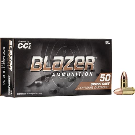 Blazer Brass 9mm Luger 115 Grain Fmj Centerfire Pistol Ammunition Academy