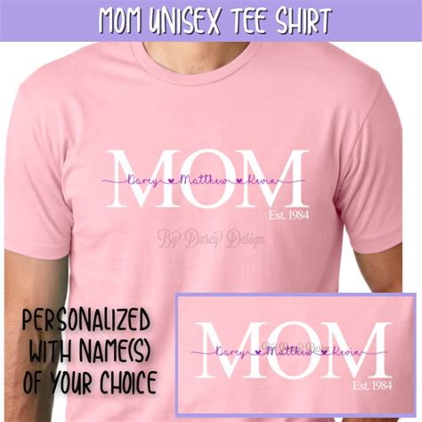 Personalized Mom Shirt Mothers Day Shirt Unisex Tee Etsy