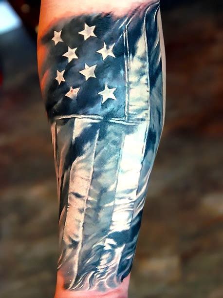 Cool American Flag Tattoo Idea