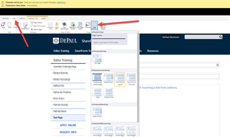Changing The Page Layout Basics Sharepoint Responsive Depaul