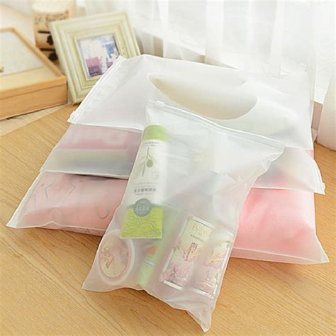 15pcslot Plastic Storage Bag Matte Clear Zipper Seal Travel Bags Zip
