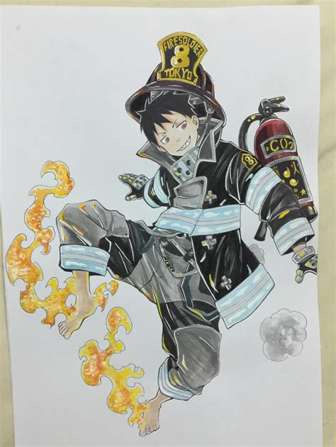 Shinra From Fire Force By Kaichivuon On Deviantart Anime Anime