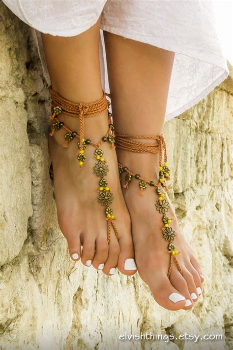 Boho Barefoot Sandals Beach Wedding Barefoot Sandals Gypsy Etsy