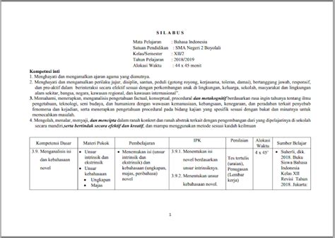 Baiklah cukup sekian silabus bahasa inggris sma kelas 10, 11, dan 12 ktsp kali ini. Silabus Bahasa Indonesia K13 Kelas X Semester 2 - Dunia Sekolah
