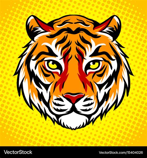 Tiger Head Pop Art Style Royalty Free Vector Image