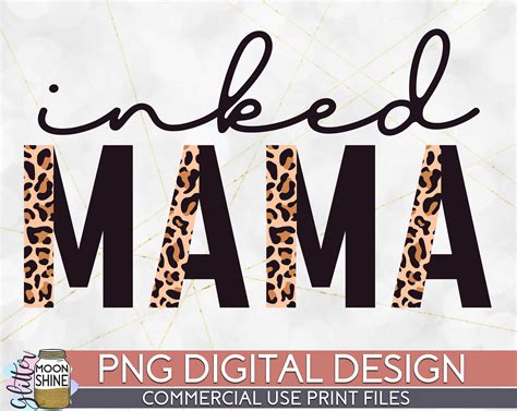 Inked Mama Black Half Leopard PNG Print File For Sublimation Etsy