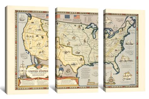 Map Of The United States Showing Boundaries 1784 1844 Gallery Etsy