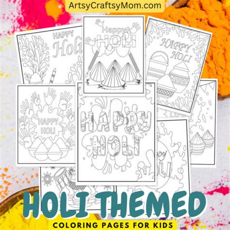 Holi Themed Coloring Pages For Kids Artsy Craftsy Mom