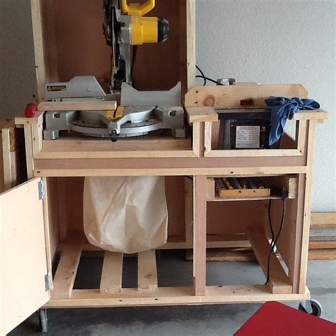 Miter Saw Cart With Dust Collector And Shaper Table Ryobi Nation Projects