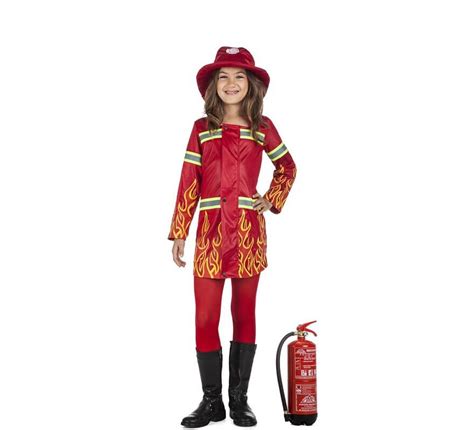 Costume Da Vigile Del Fuoco In Fiamme Per Bambina