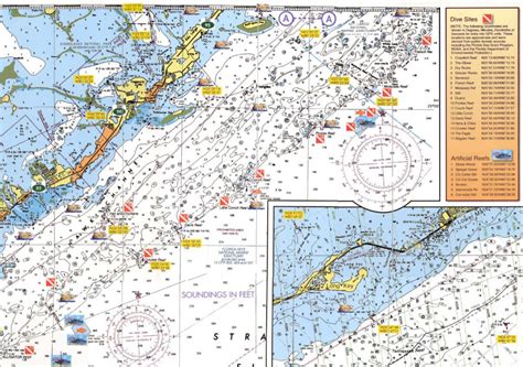 Florida Keys Dive Charts Water Depth Map Florida Printable Maps